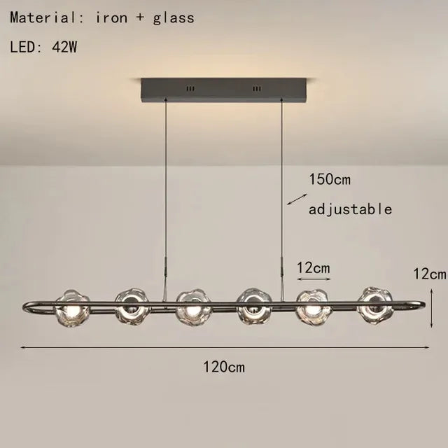 DecorBites™ Glass LED Chandelier Pendant Light for Home Bedroom Foyer Lighting