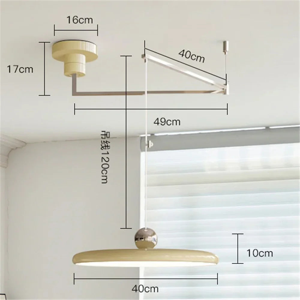 Lámpara colgante LED DecorBites™ de hierro forjado color crema para dormitorio y sala de estar