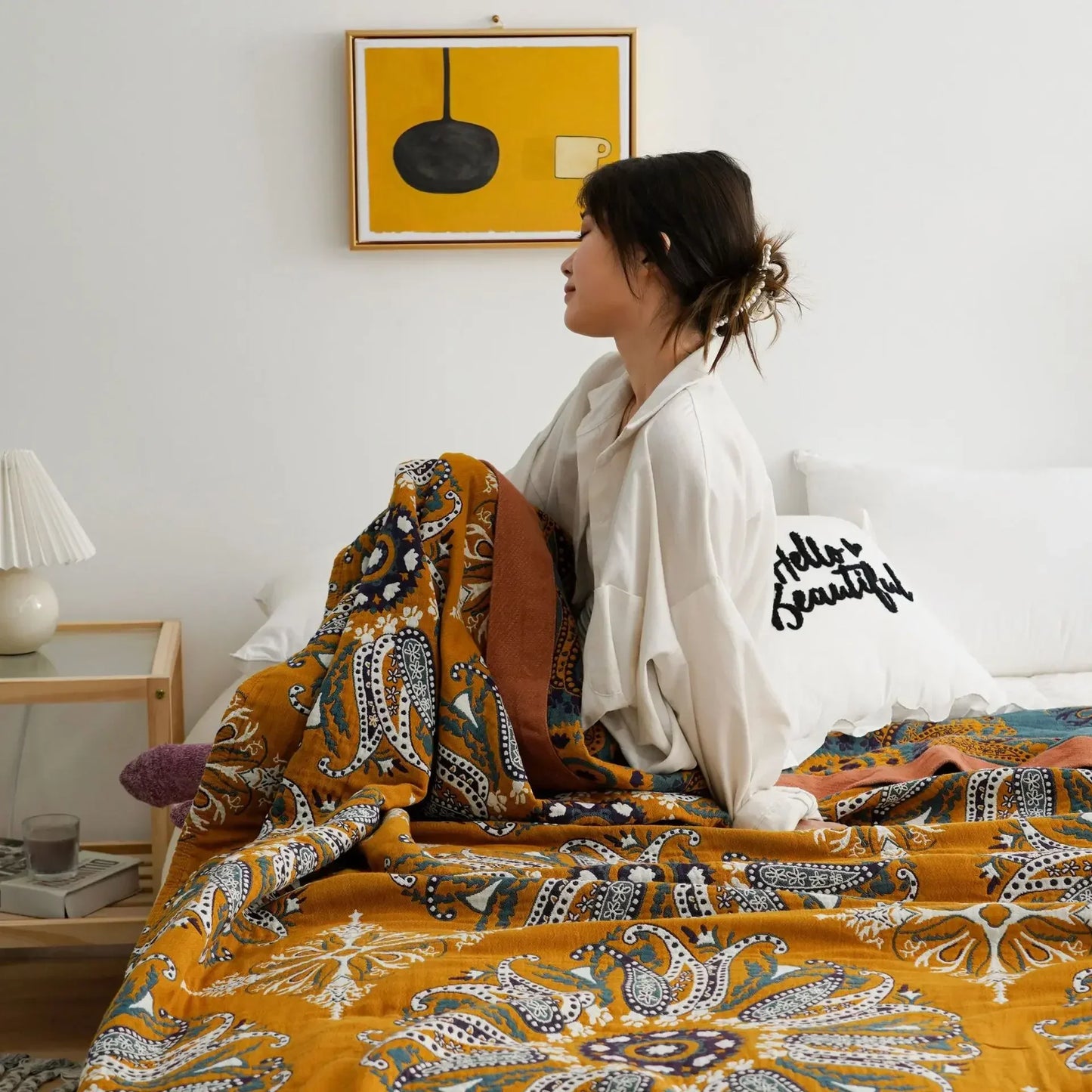 Afralia™ Ethnic Cotton Blanket & Throw - Breathable Gauze Summer Quilt - Boho Decor Bedspread