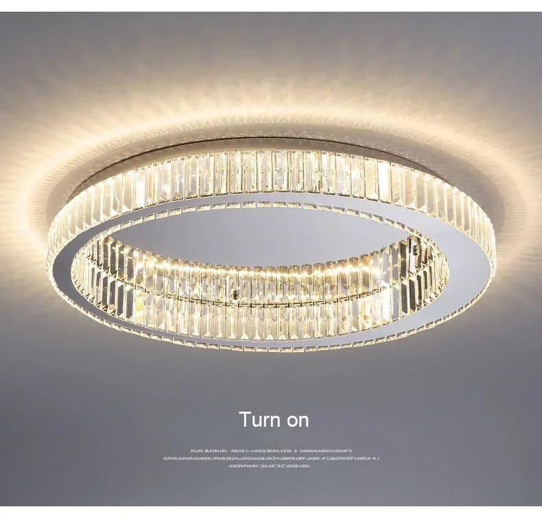 DecorBites™ Crystal LED Ceiling Chandelier – Modern Home Décor Lighting for Living Room, Bedroom