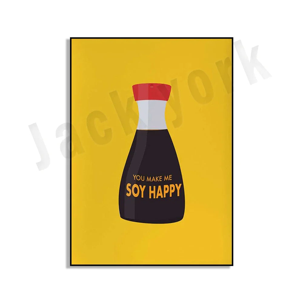 ملصق فني طعام من DecorBites™ Blue Cool Beans Pesto Pasta Soy Pun