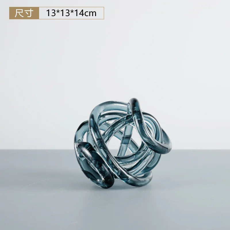 DecorBites™ Glass Coil Ball Sculpture Decorative Figurine