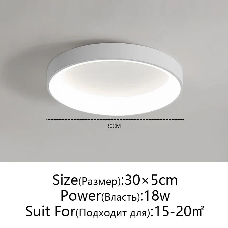 DecorBites™ LED Ceiling Lights: White Grey Modern Design, Dimmable for Living Room Bedroom Dining