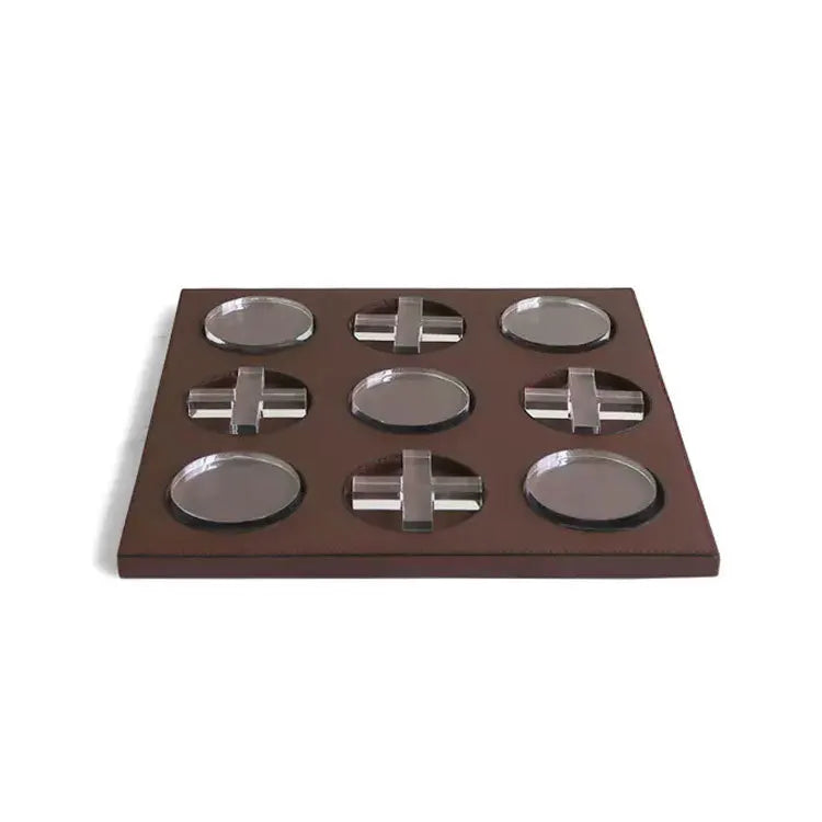 DecorBites™ Tablero de ajedrez geométrico de cuero, figuras decorativas transparentes para el hogar