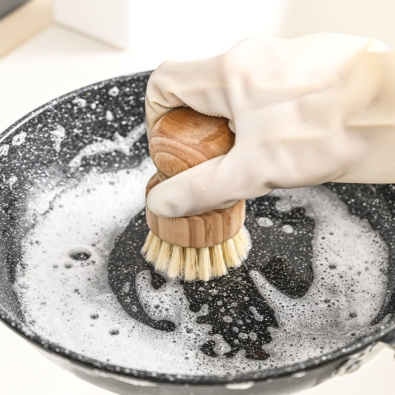 Kabbi - Natural Dish Cleaning Brush Wooden Handle