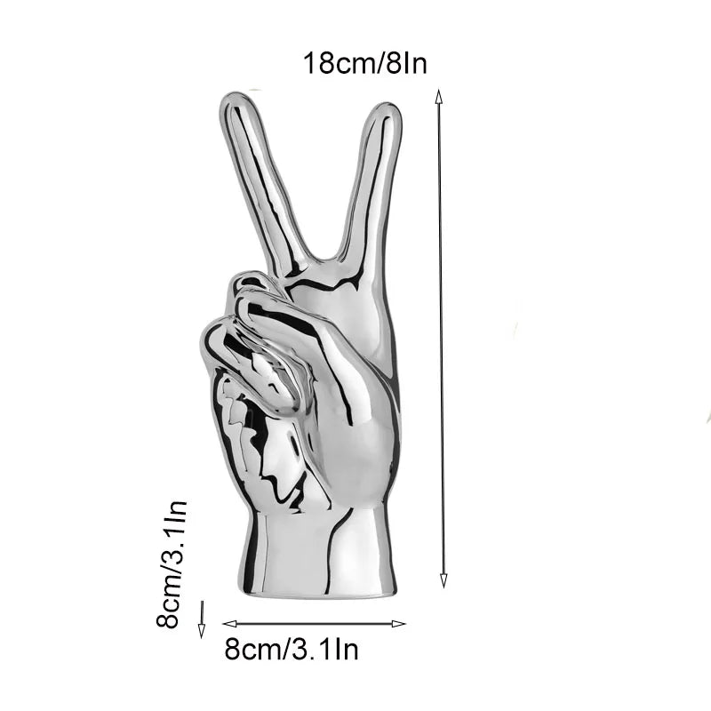 DecorBites™ Hand Love Gesture Figurine Sculpture Home Desktop Decor