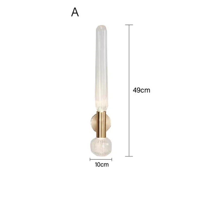 DecorBites™ LED Glass Wall Sconces for Home Decor and Lighting in Gold