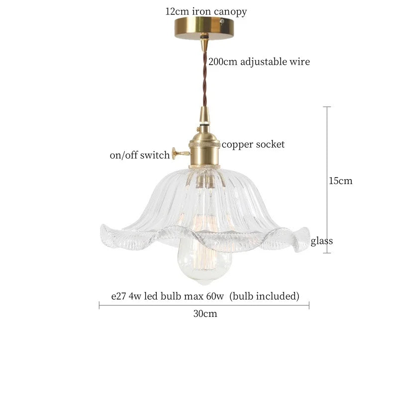 DecorBites™ Glass Flounce LED Pendant Light - Stylish Nordic Design