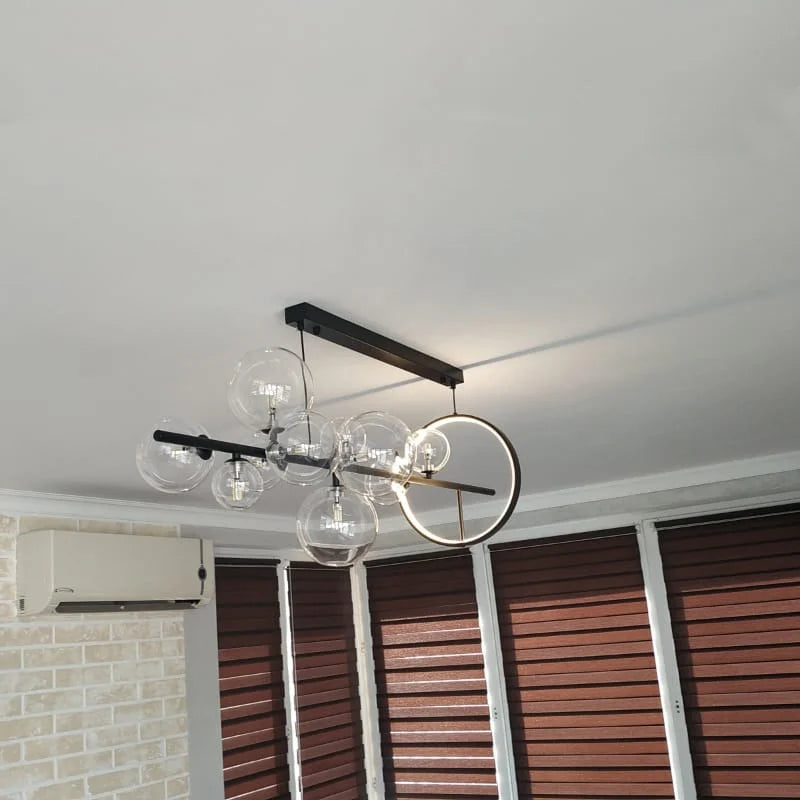 DecorBites™ Glass Bubble Chandelier - Light Luxury American Industrial Style Lamp for Restaurant and Bar Tables