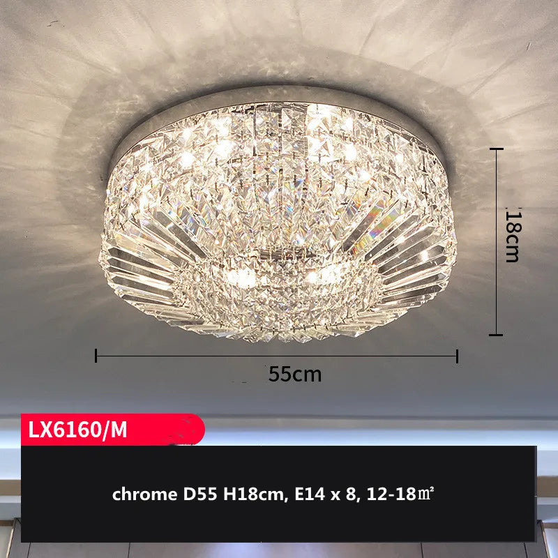 DecorBites™ Crystal LED Ceiling Lights Shiny Gold/Chrome Steel E14 Mount Fixtures