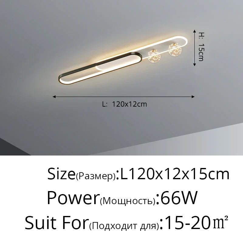 DecorBites™ Gold Starry Strip Flush Mount Ceiling Light Luxury Chandelier