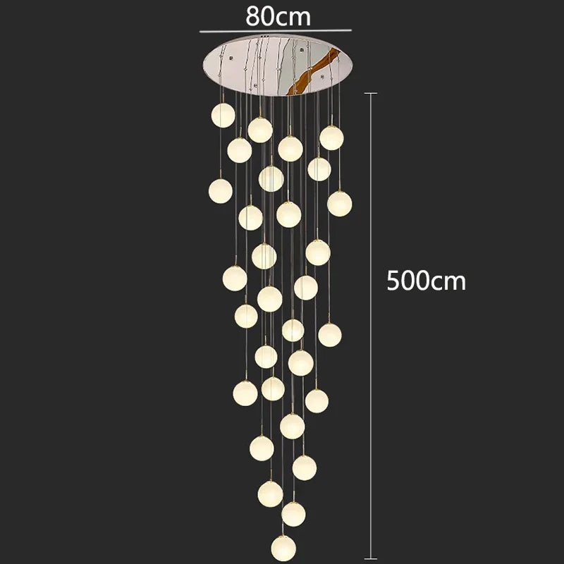 Lámpara colgante de cristal DecorBites™ para escaleras, iluminación interior moderna para sala de estar