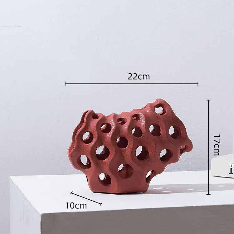 ديكوربايتس™ منحوتة هندسية من الراتينج المرجاني على شكل مخلوق بحري