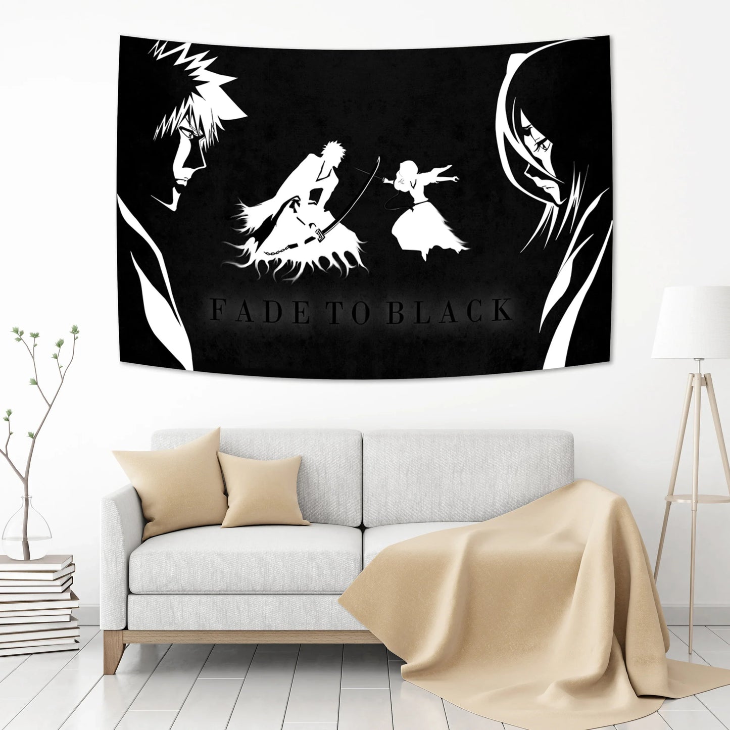 ديكور بايتس™ بليتش، نسيج حائطي بتصميم أنمي ياباني، زينة جدارية من السحر والهيبز