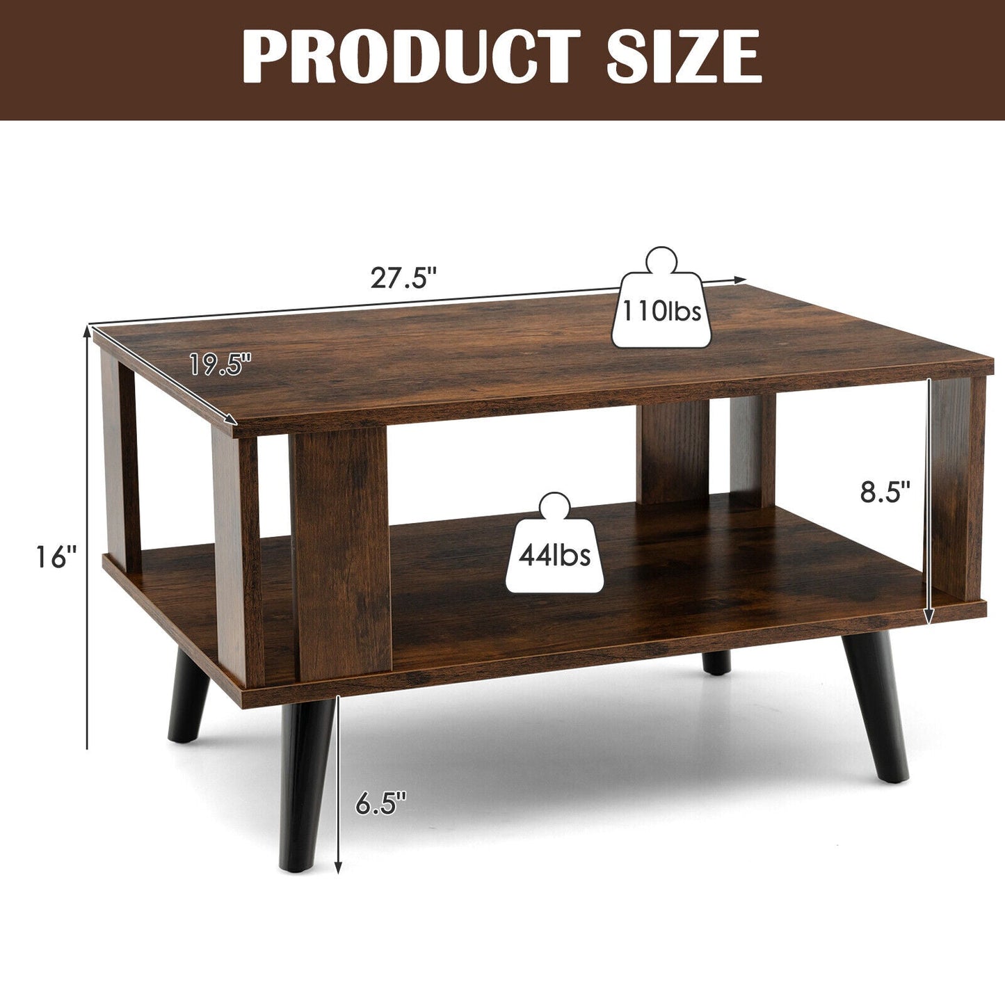 Lovisa - Wood Coffee Table with Storage Square Coffee Table with Storage