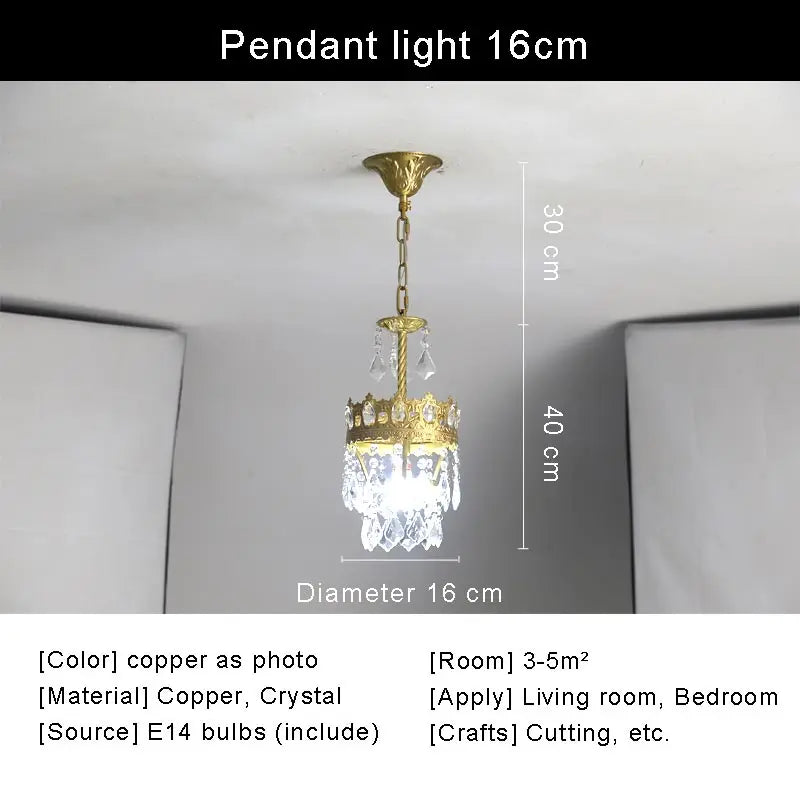 DecorBites™ Copper Crystal Chandelier: Modern Nordic LED Lighting for Home Decor