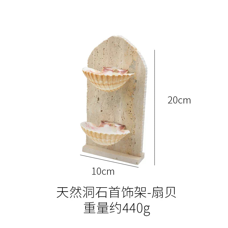 DecorBites™ Abalone Shell Jewelry Organizer: Ring, Earring, Bracelet, Art Deco Display