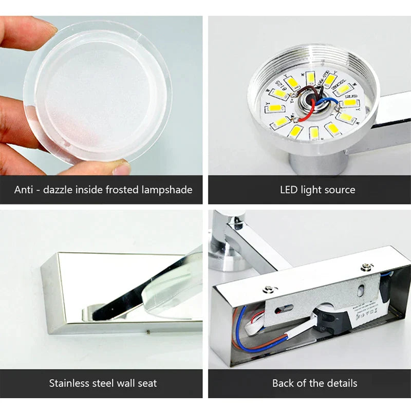 DecorBites™ مصباح حائط حمام بمرآة أكريليك LED 5 وات