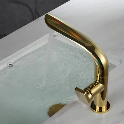 DecorBites™ Brushed Gold Basin Faucet - Brass Single Handle Bathroom Mixer Tap