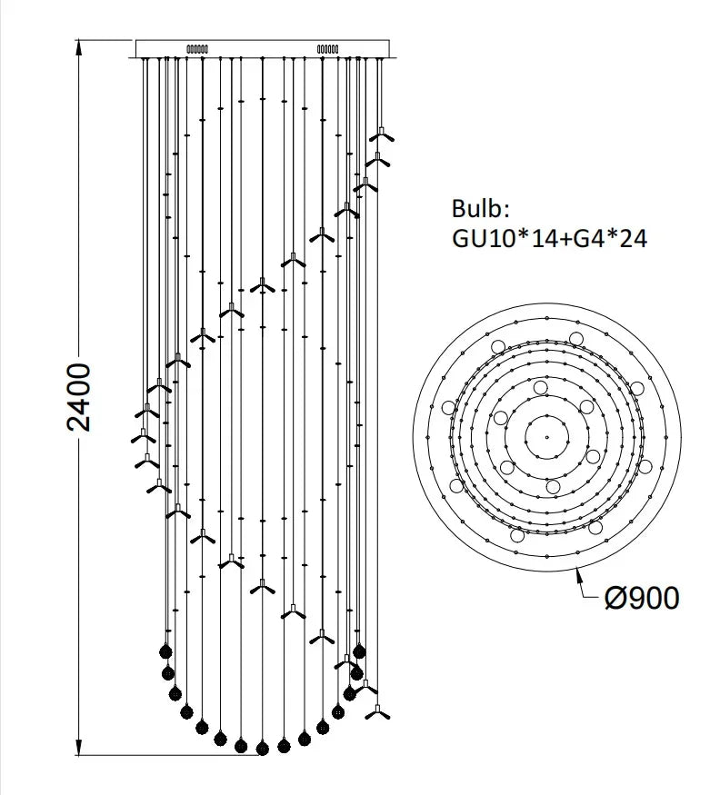 ثريات كريستالية أنيقة من DecorBites™ لإضاءة السقف المرتفع في غرفة المعيشة أو المدخل أو الدرج