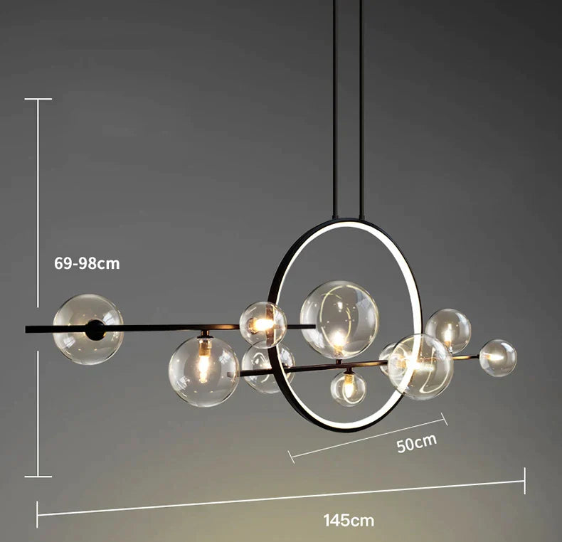 DecorBites™ Glass Strip Bubble Chandelier: Unique Magic Bean Pendant Light for Modern Decor