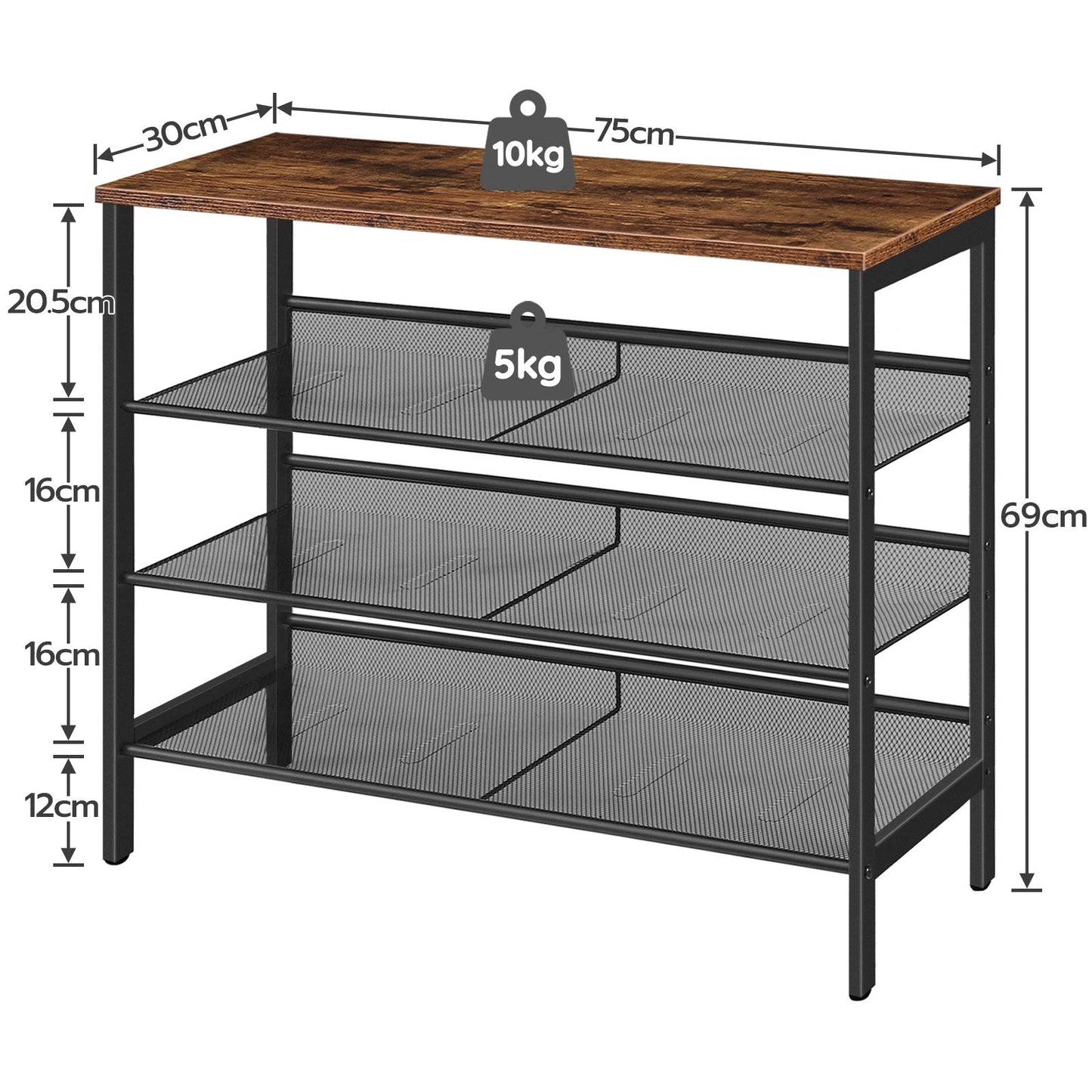 Albin - Shoe Rack for Entryway Metal Shoe Rack Small Shoe Rack