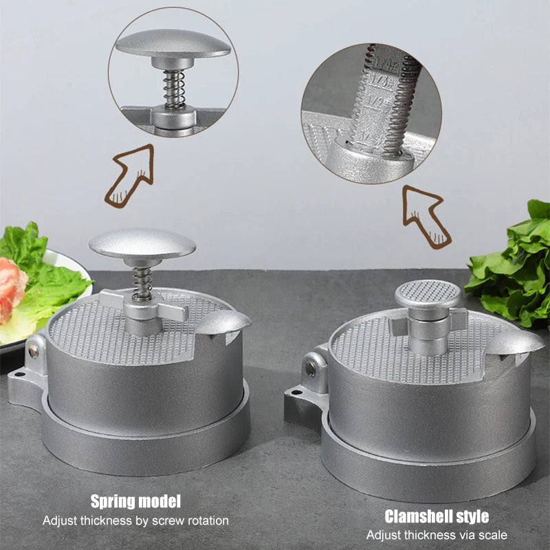 DecorBites™ Hamburger Press - Aluminum Meat Press Tool for Homemade Beef Patties