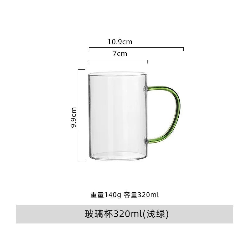 DecorBites™ Heat-Resistant Glass Cup with Handle for Drinks - Home Essential