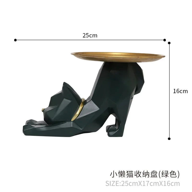ديكوربايتس™ - تماثيل قطط هندسية للتخزين - ديكور صينية مفاتيح مدخل منزل نورديك
