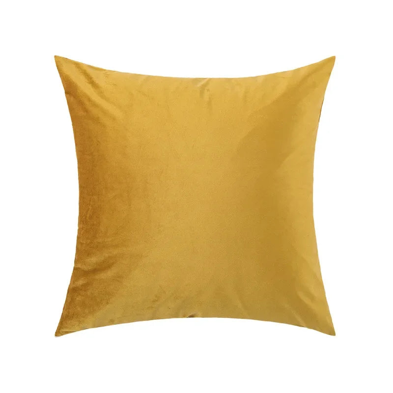 DecorBites™ Embroidered Flora Cotton Canvas Pillow Cover 30x50cm Yellow Zigzag Sham
