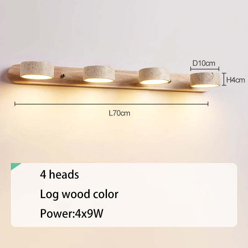 DecorBites™ Japanese Retro Stone Wall Mirror Light for Bathroom and Dressing Table