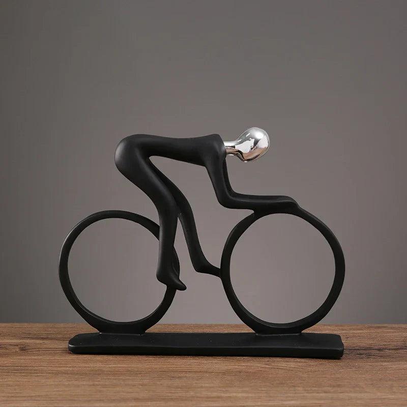 DecorBites™ Cyclist Sculpture Figurine Abstract Art Home Decor Champion Athlete