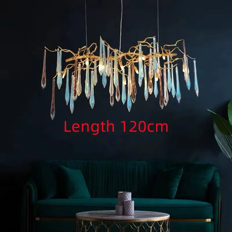 DecorBites™ Gold LED Branch Chandelier for Living Room, Bedroom, Hotel - Modern Luxury Aluminum Pendant Light