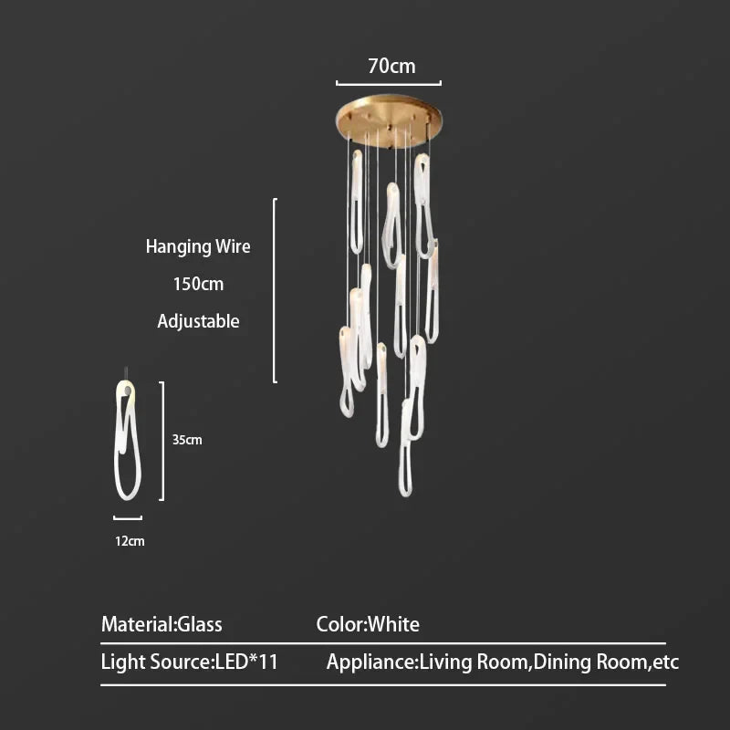 DecorBites™ LED Pendant Chandelier for Living & Dining Room Luxury Lighting Fixture