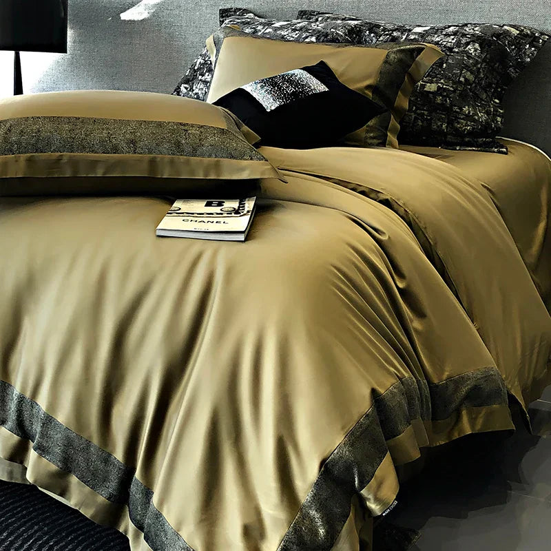 DecorBites™ 1400TC Egyptian Cotton Luxury Bedding Set with Duvet Cover, Sheet, Pillowcases