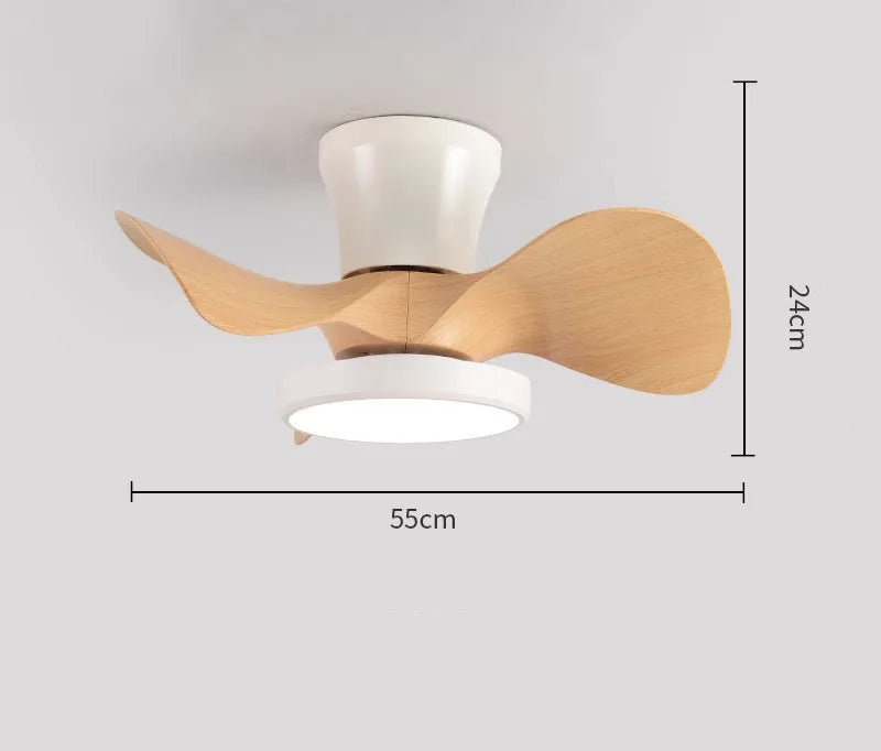 ديكوربايتس™ مروحة سقف LED لغرفة الأطفال مقاس 22 بوصة مزودة بجهاز تحكم عن بعد ومصباح مروحة صغير