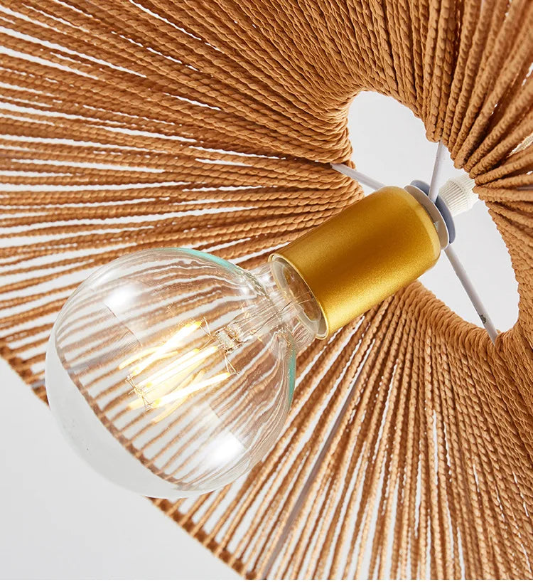 DecorBites™ Hemp Rope LED Pendant Chandeliers for Farmhouse Decor & Art Lamps