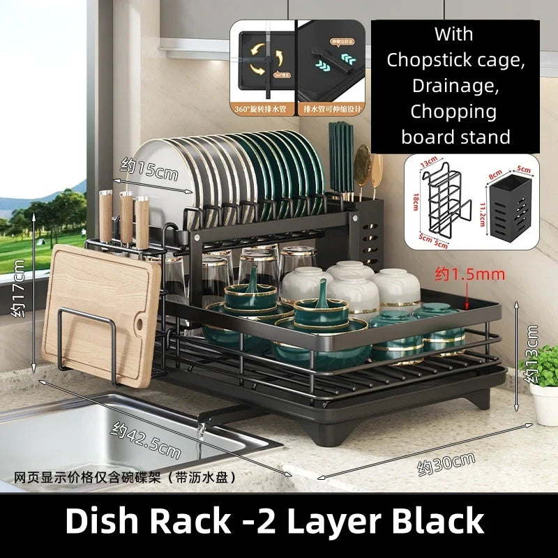 DecorBites™ Kitchen Counter Organizer Rack for Dishes, Knives, Pots, Utensils & Tableware Storage