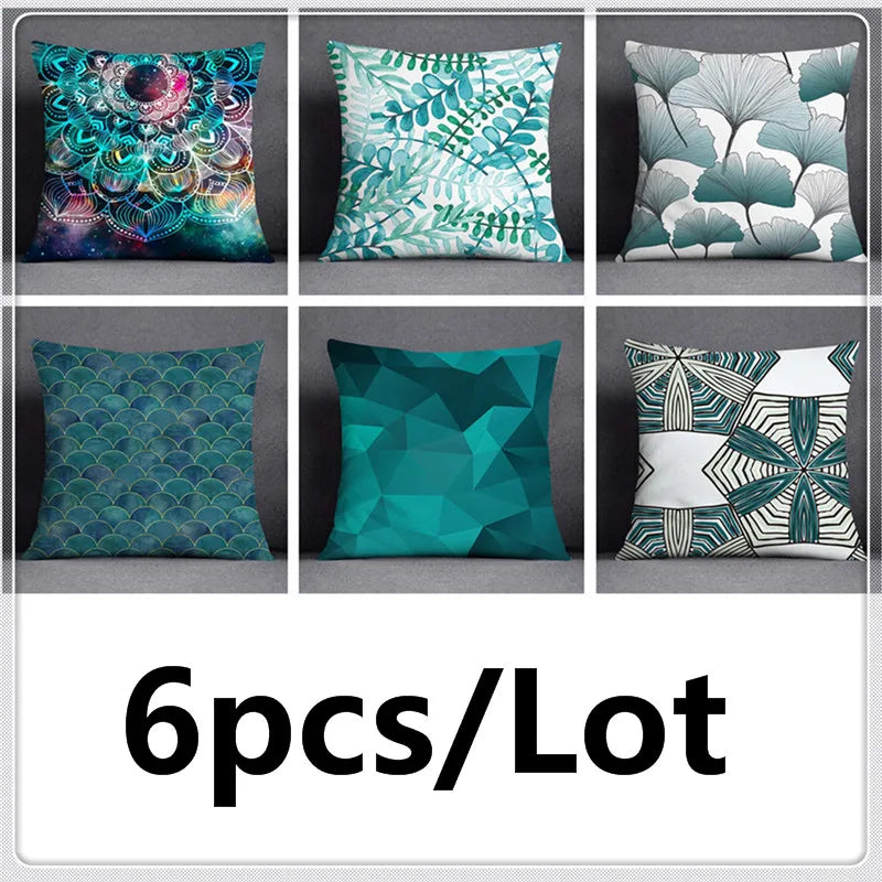 DecorBites™ Green Leaves Flower Pillowcase Set | Modern Winter Short Plush 45x45cm Cozy Covers