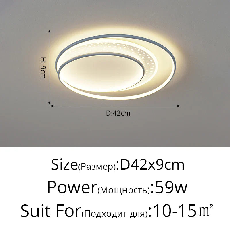 DecorBites™ Gold Gray LED Chandelier: Creativity Combo Round Star Lamps