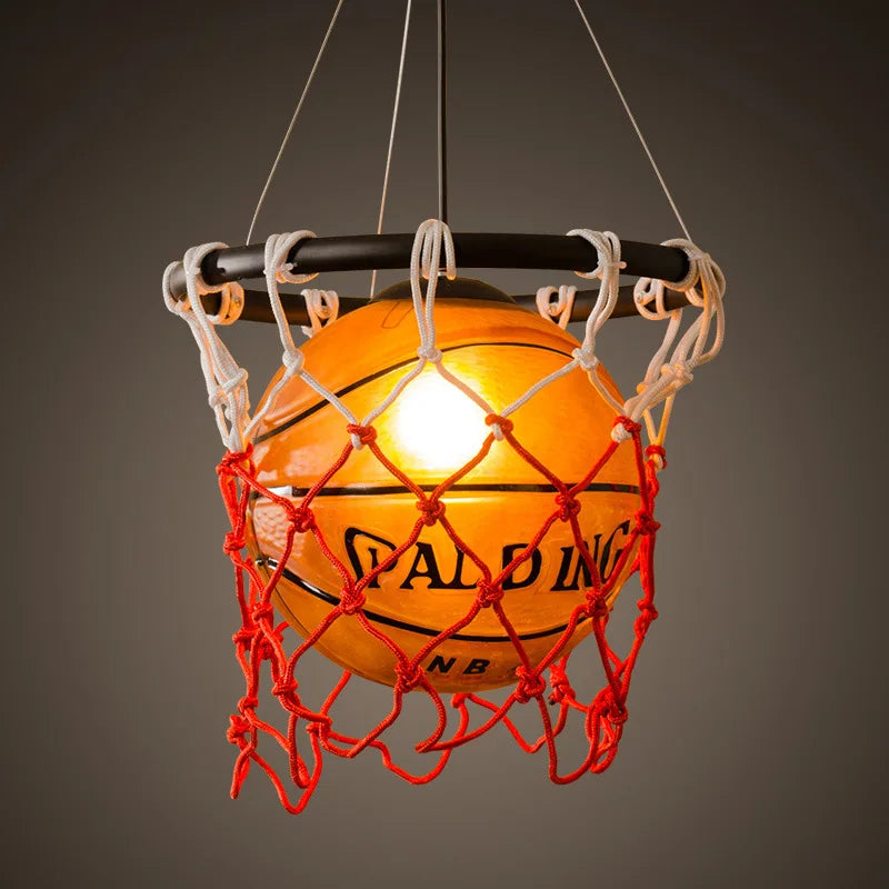 DecorBites™ Basketball Pendant Light: Creative Decorative Chandelier for Restaurant, Cafe, Bedroom.