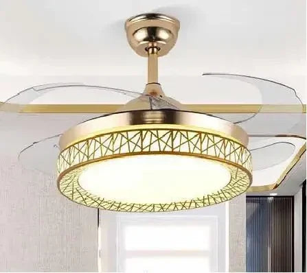 DecorBites™ Gold Ceiling Fan Lights Remote Control 36/42inch Dining Bedroom Living Luminaria