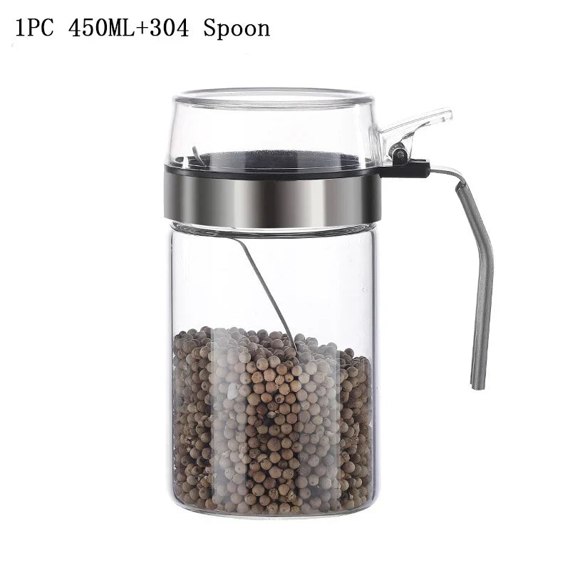 DecorBites™ Glass Seasoning Pot with PP Lid Kitchen Supplies