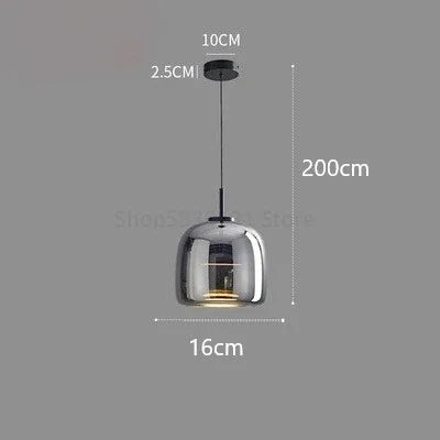 Lámpara de araña DecorBites™ con cuenco de cristal: Lámpara colgante LED ahumada de estilo nórdico moderno para comedor o bar - Iluminación decorativa para interiores