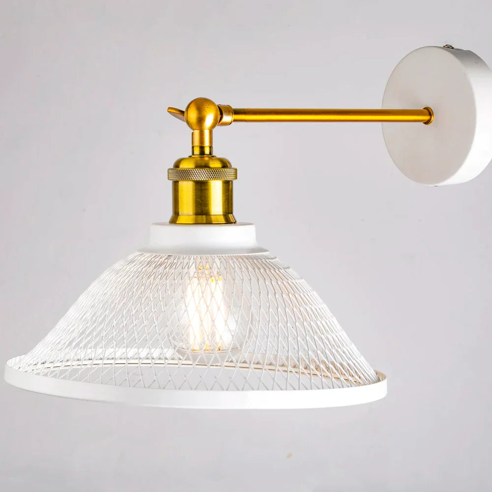 DecorBites™ Iron Net Wall Lamp: Modern Metal Cage Bedroom Lighting