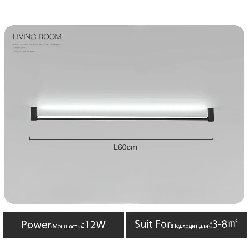 DecorBites™ Black Bar Linear Wall Light for Living and Dining Room Lighting