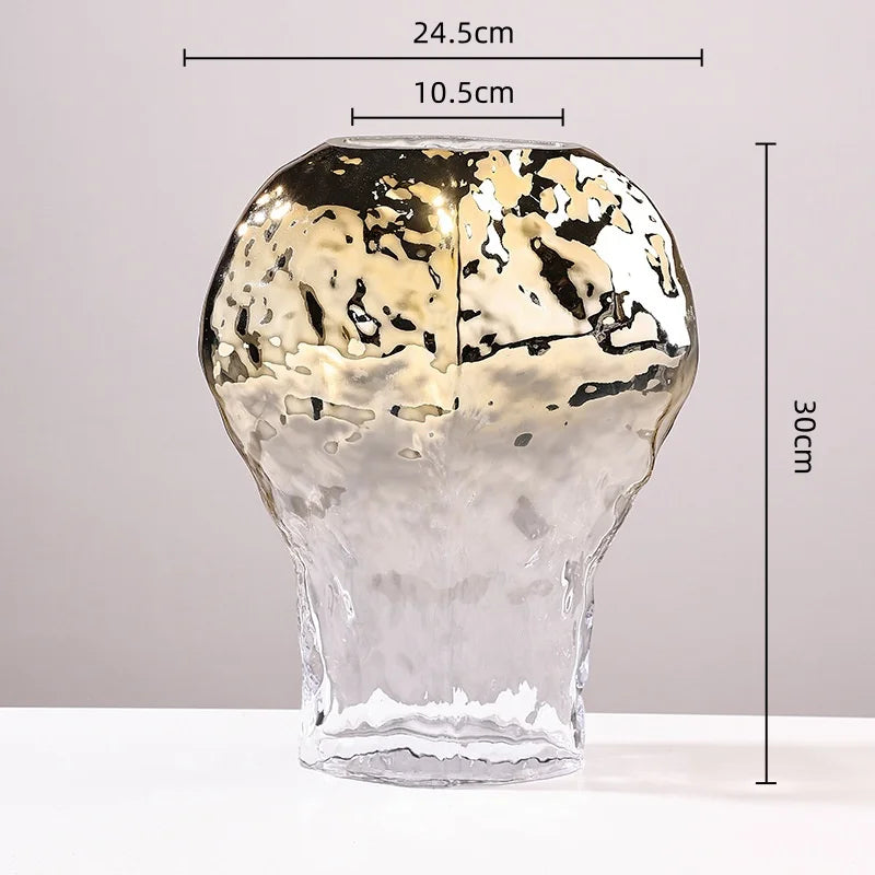 DecorBites™ Golden Geometric Glass Vase Hydroponics Terrarium Home Decoration Accessories