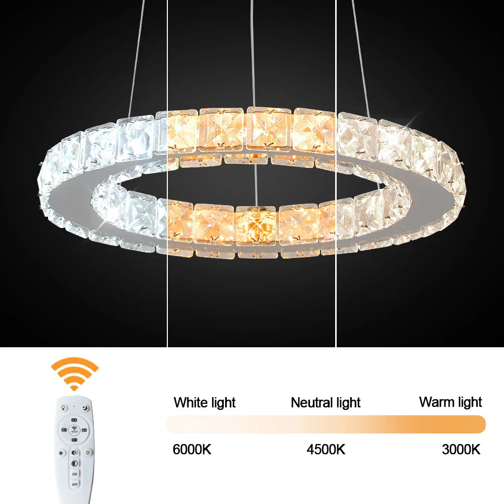 Lámpara colgante LED de cristal DecorBites™ para decoración del hogar - Accesorio de arte moderno