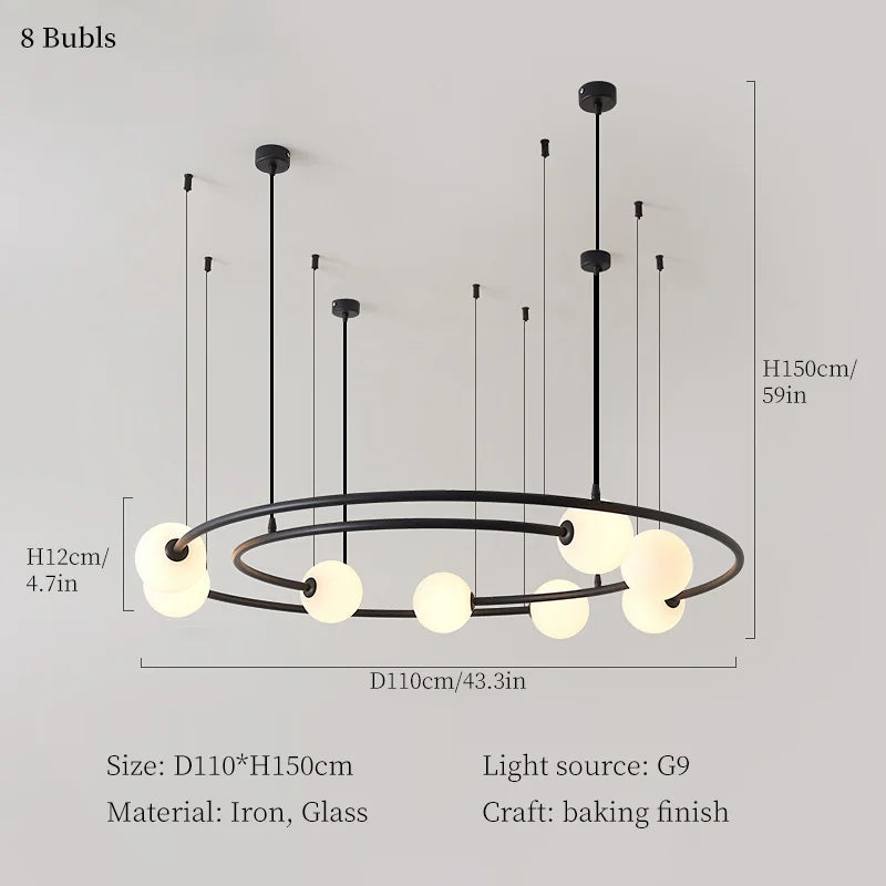 DecorBites™ LED Round Chandelier Pendant Light for Ceiling Living Room Bedroom Decor