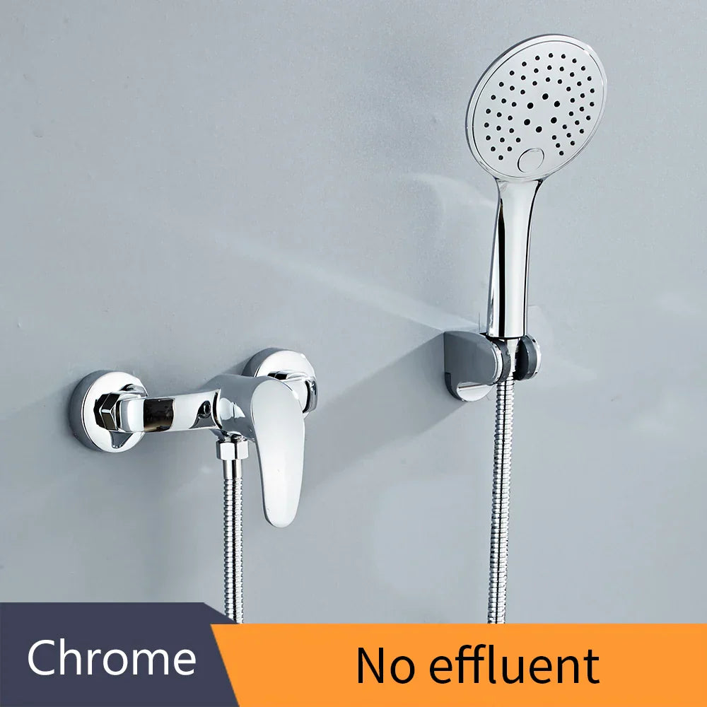 DecorBites™ Black Brass Single Handle Shower Faucet Set with Hand Shower Head